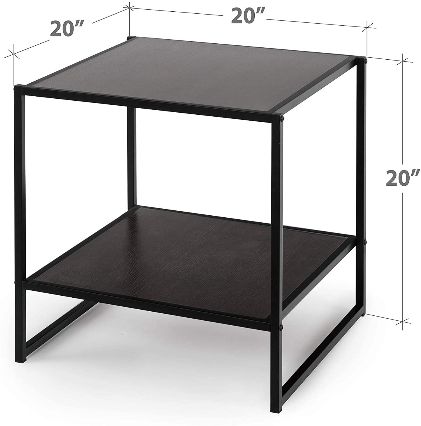 Noptiera cu cadru metalic si blat din lemn Zinus