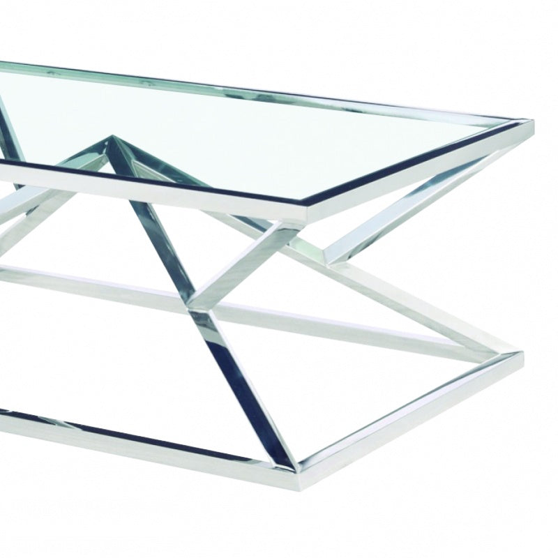 Masuta de cafea Calypso cu structura din otel si blat din sticla