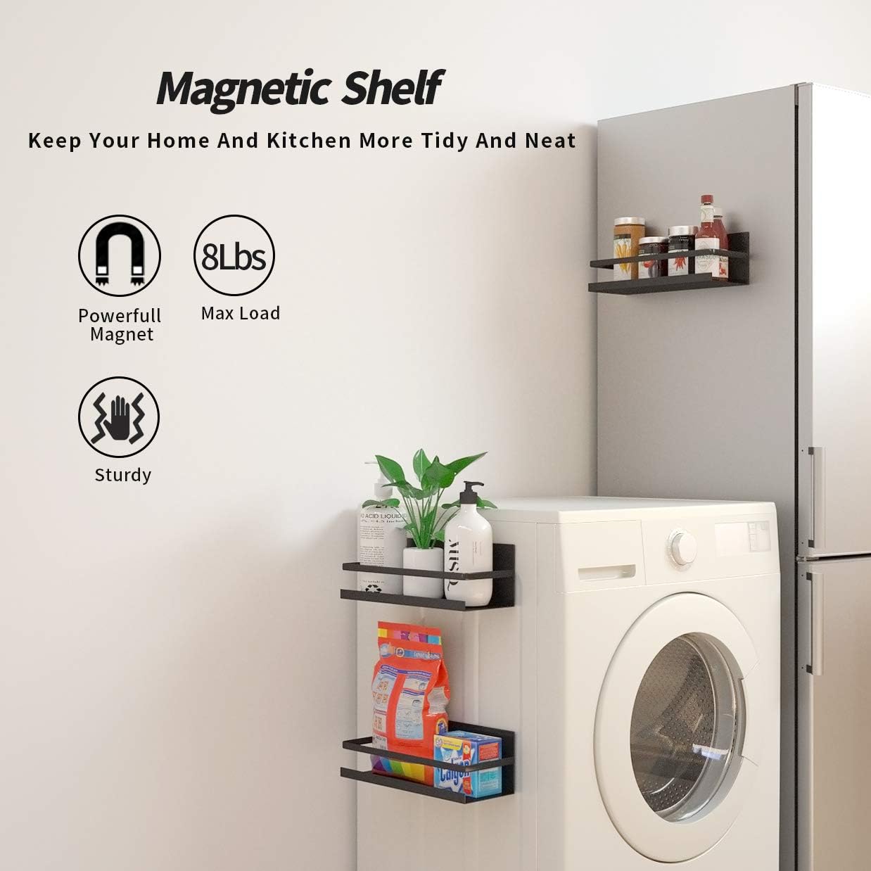 Set rafturi metalice, magnetice pentru organizare