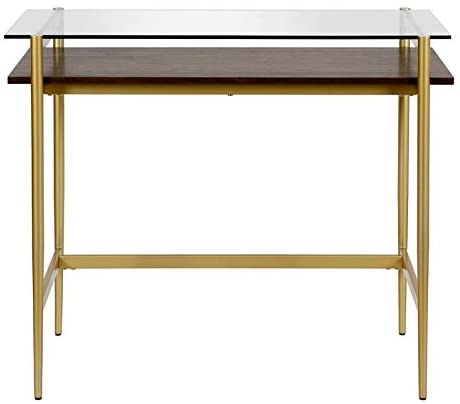 Birou cu blat de sticla Walnut